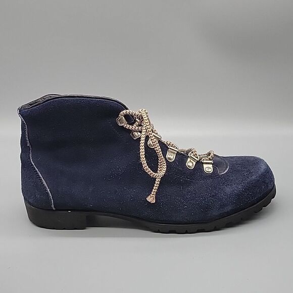 Vintage Vasque/Voyageur Blue Suede Leather Vibram Sole Hiking Boots 80s - Picture 7 of 12